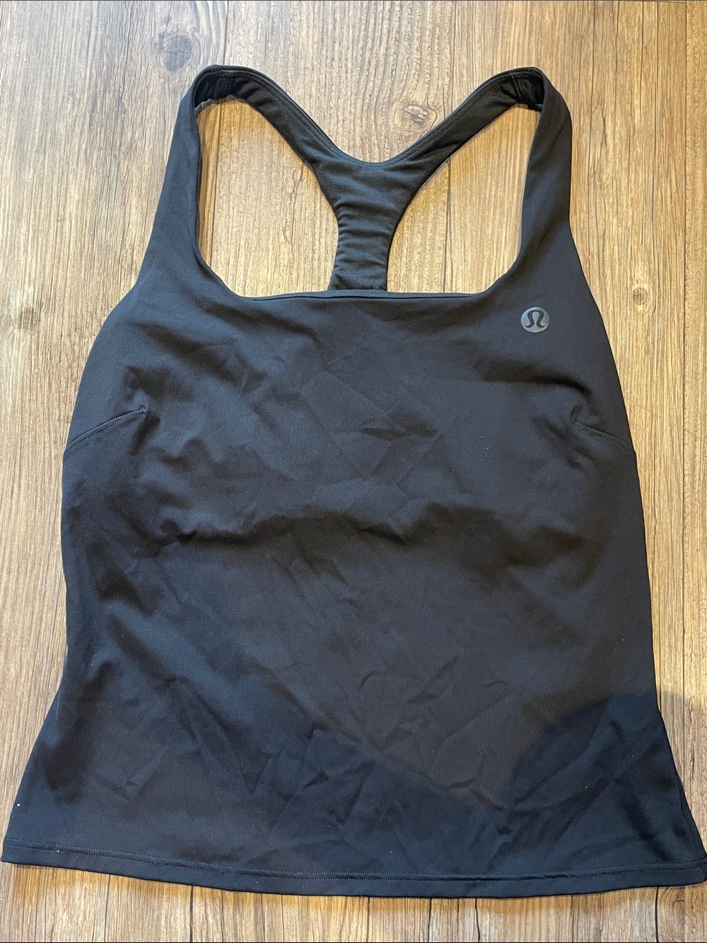lululemon athletica Black Tennis Tank (built in bra)